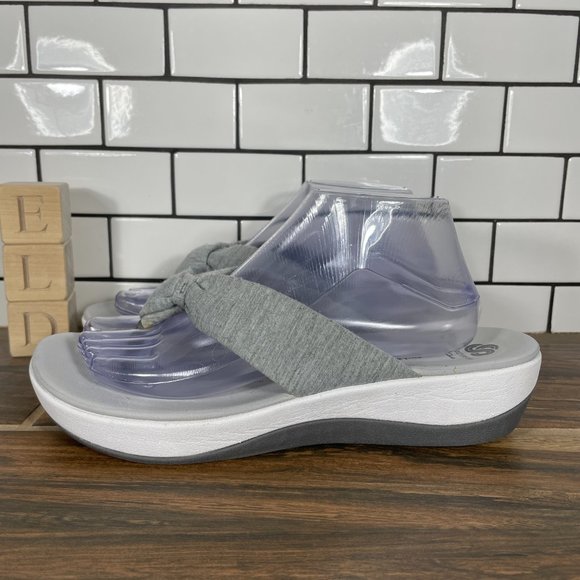 Clarks Arla Glison Womens Size 10 Shoes Gray Platform Comfort Thong Sandals - Picture 1 of 14